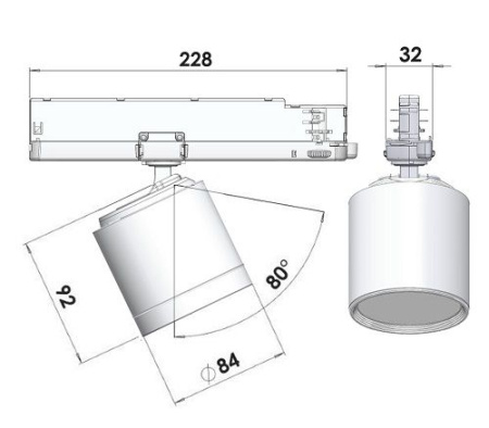 Трековый светильник GA16 Standart 4000К