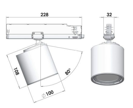 Трековый светильник GA16 Cafeteria 4000К