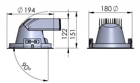 Встраиваемый светильник Lean DL LED 55W 2700K