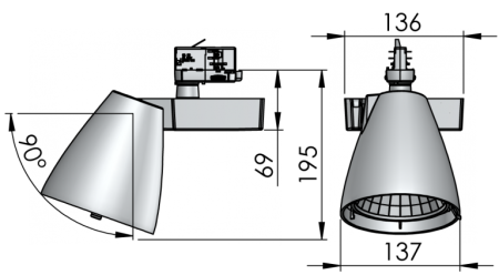 Aspect LED 3000К 43W (с блоком управления DALI)